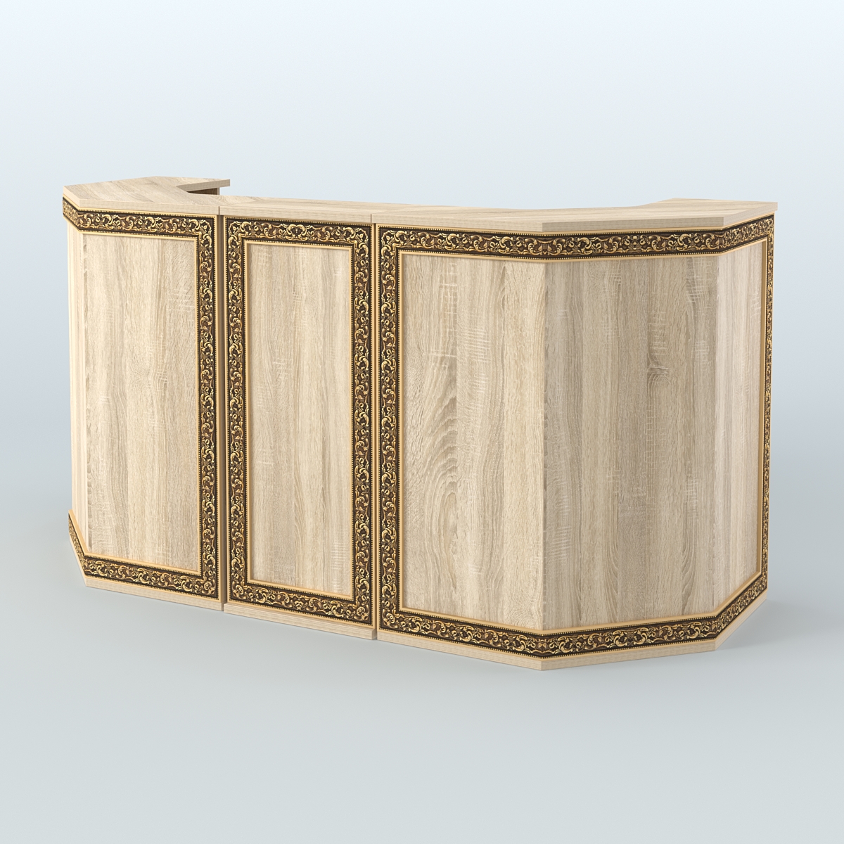 Ресепшен П-образный серии БАРОККО №6 Дуб сонома