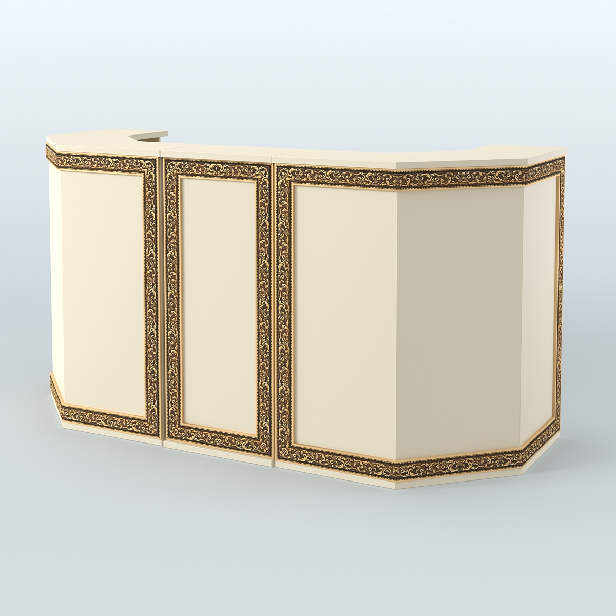 Ресепшен П-образный серии БАРОККО №6 Крем Вайс