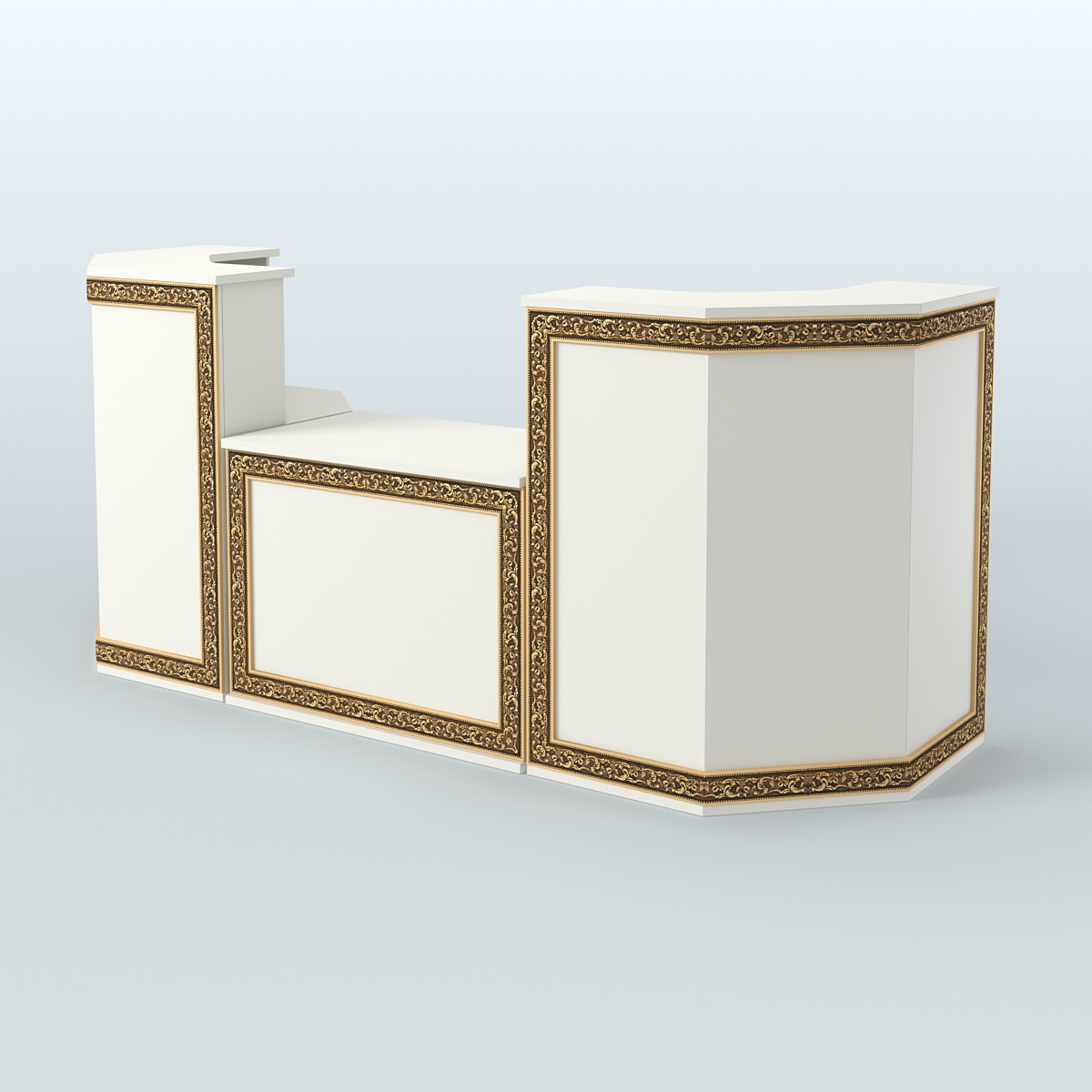 Ресепшен со скошенными углами серии БАРОККО №7 Белый