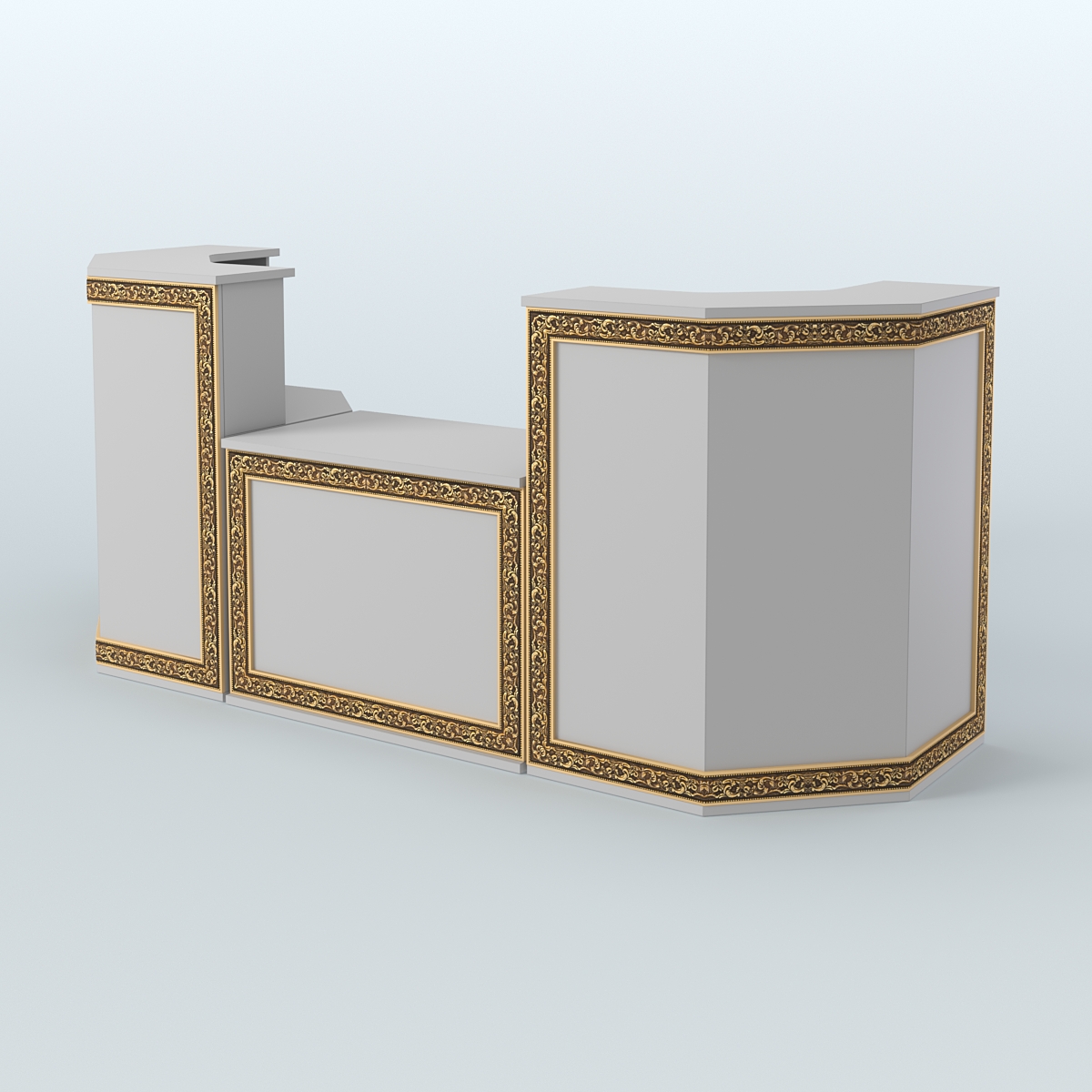 Ресепшен со скошенными углами серии БАРОККО №7 Серый
