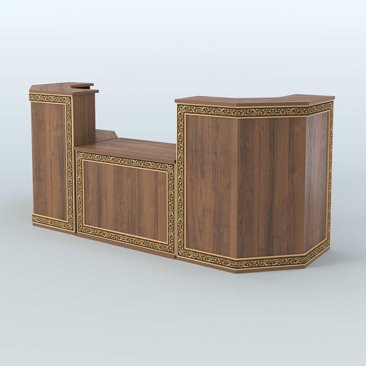 Ресепшен со скошенными углами серии БАРОККО №7 Орех