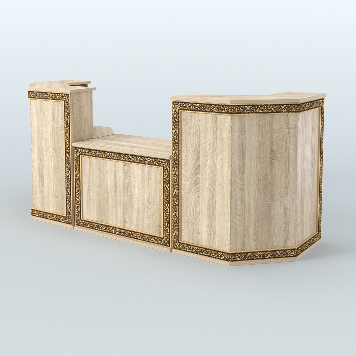 Ресепшен со скошенными углами серии БАРОККО №7 Дуб сонома