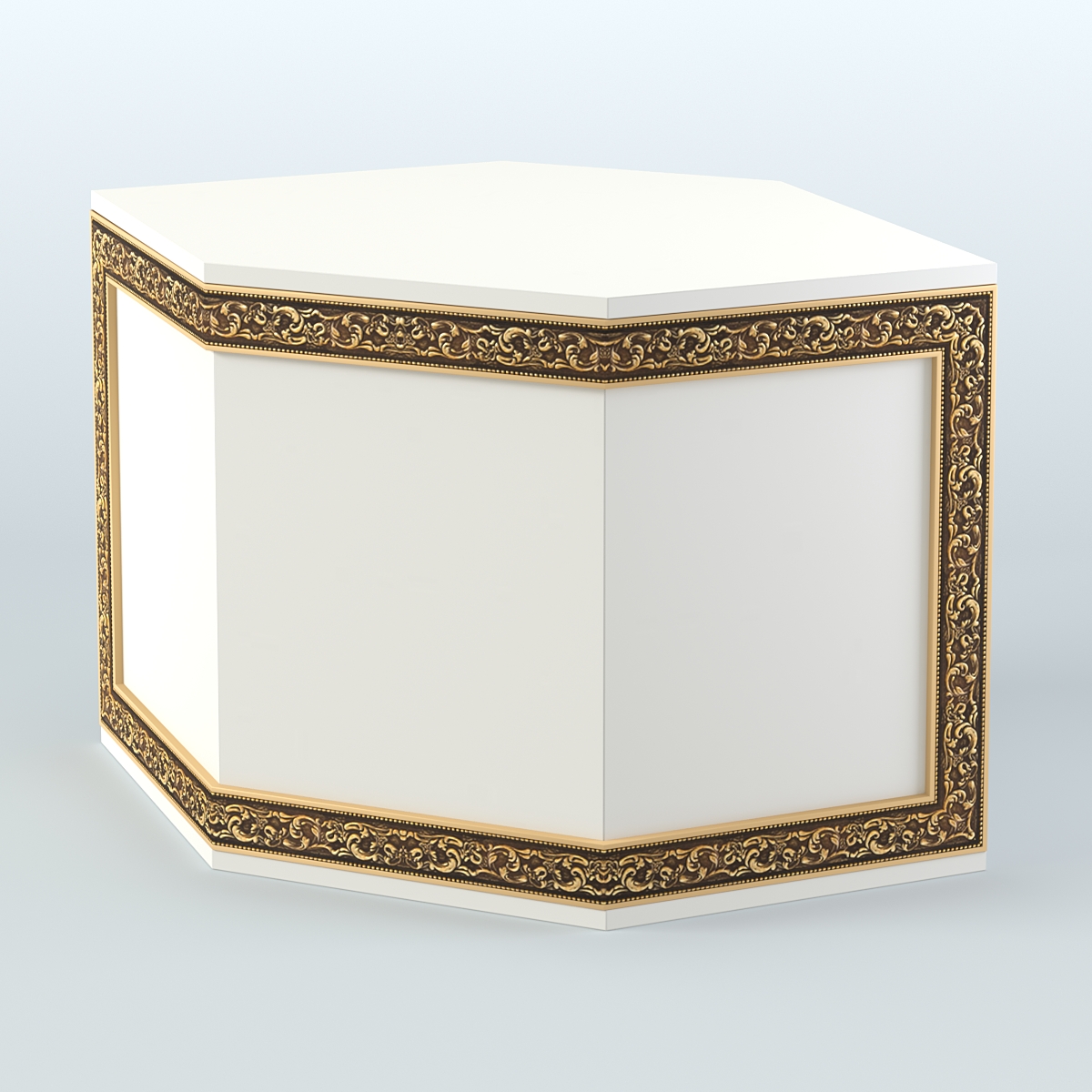 Стол-ресепшен шестигранный серии БАРОККО №3 Белый