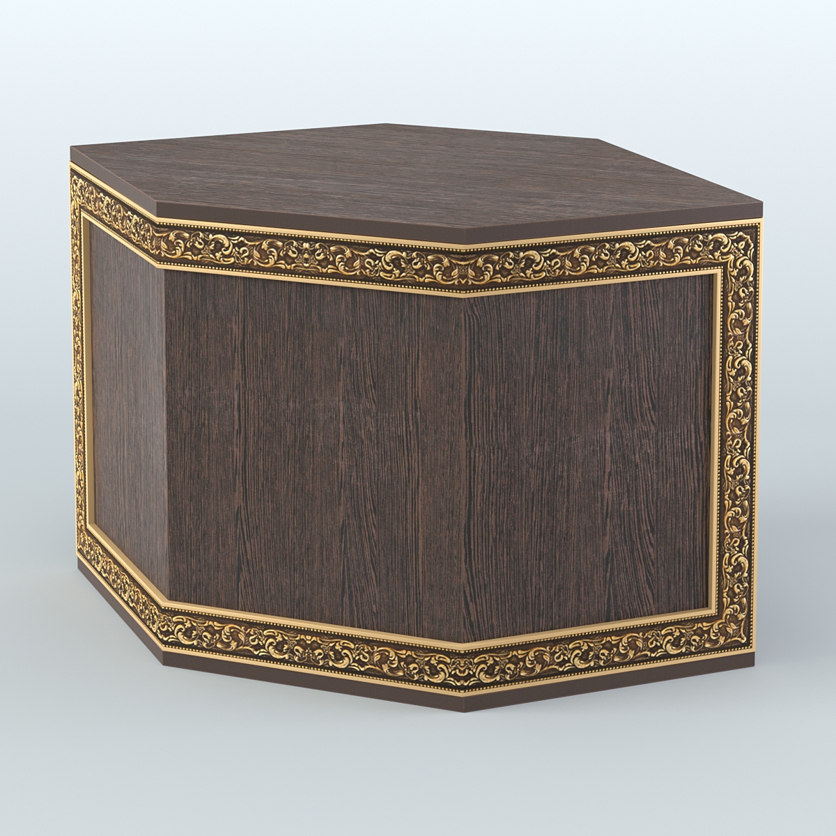 Стол-ресепшен шестигранный серии БАРОККО №3 Дуб Венге