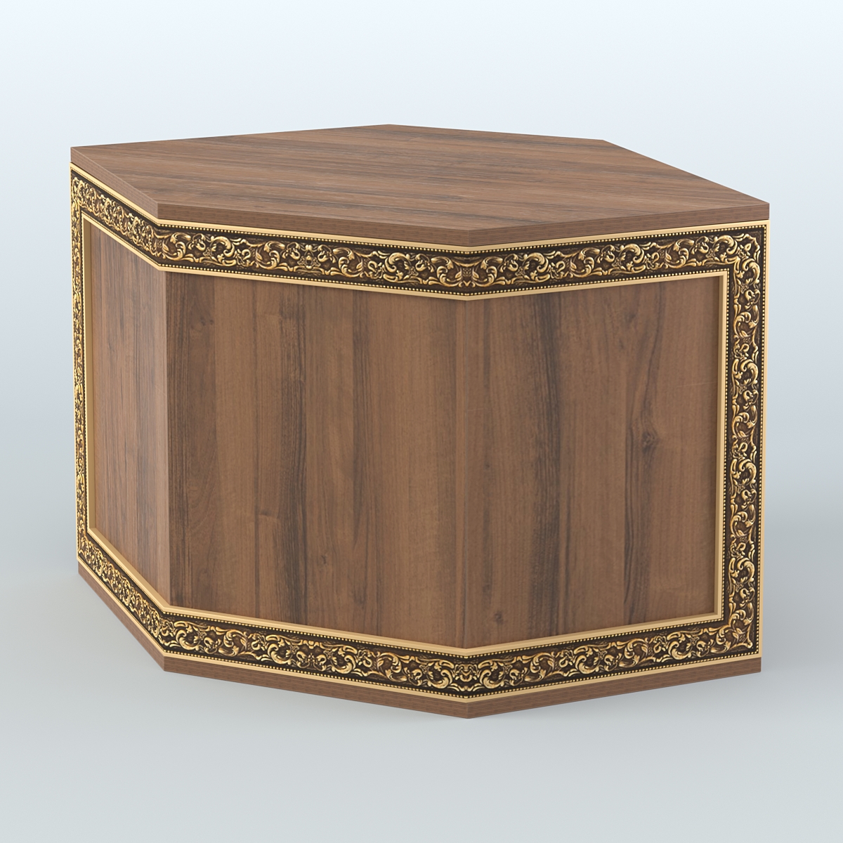 Стол-ресепшен шестигранный серии БАРОККО №3 Орех