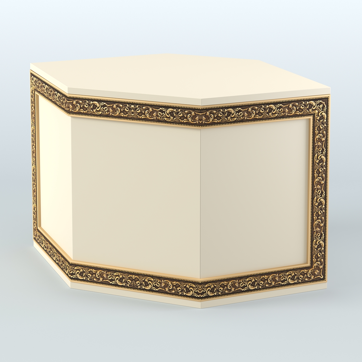 Стол-ресепшен шестигранный серии БАРОККО №3 Крем Вайс
