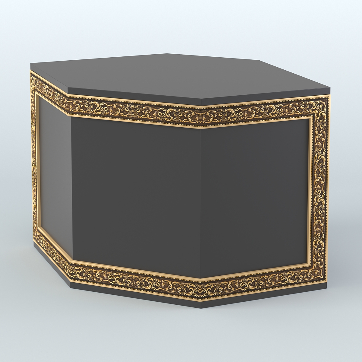 Стол-ресепшен шестигранный серии БАРОККО №3 Черный