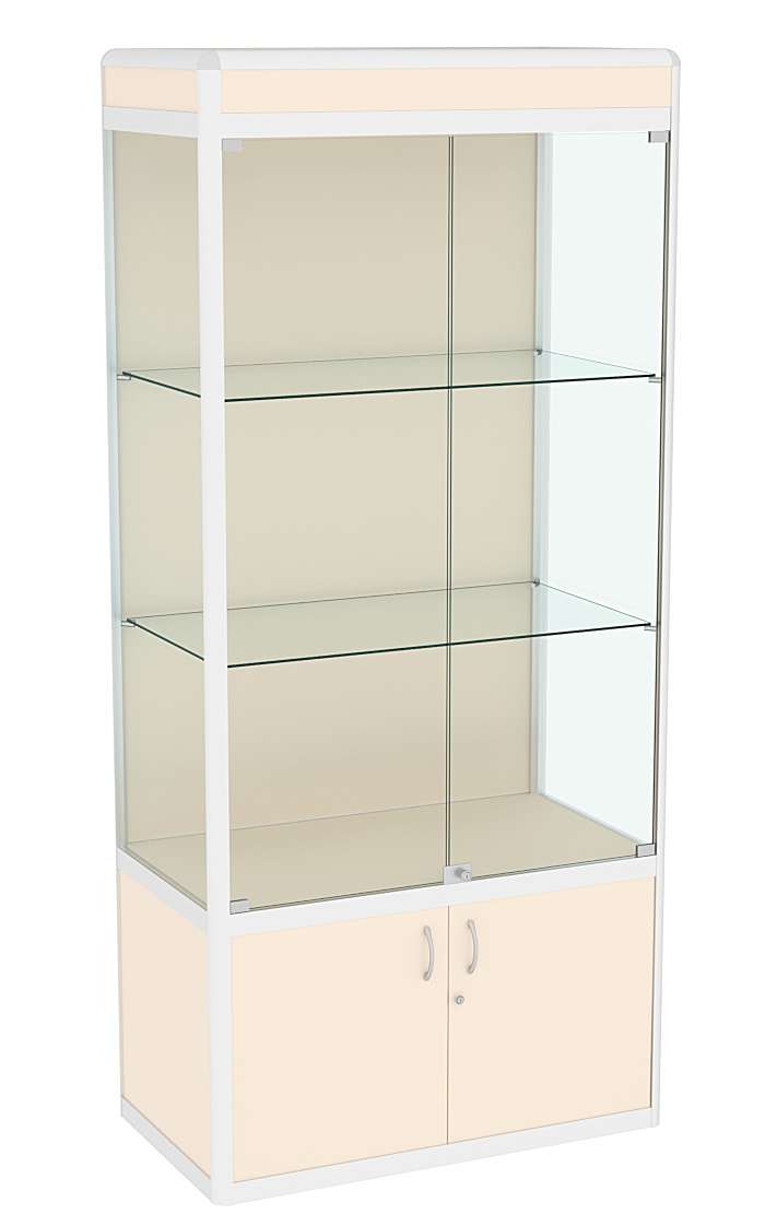 Витрина из профиля №1 (метровая) (задняя стенка - ДВП) Крем Вайс