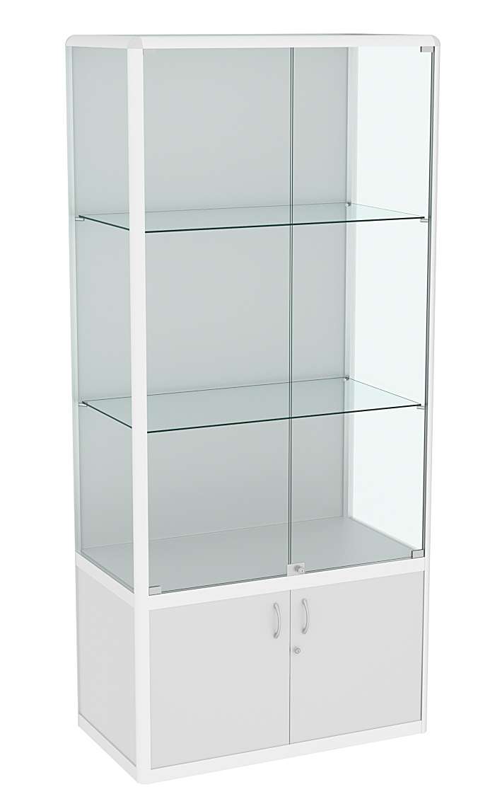 Витрина из профиля №2 (метровая) (задняя стенка - ДВП) Серый