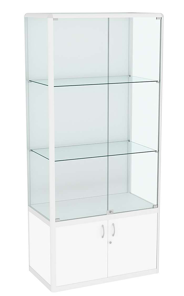 Витрина из профиля №2 (метровая) (задняя стенка - ДВП) Белый