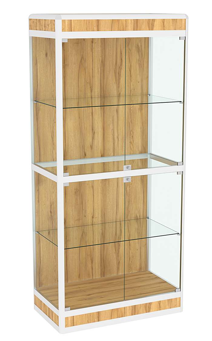 Витрина из профиля №3 (метровая) (задняя стенка - ДВП) Дуб Золотистый