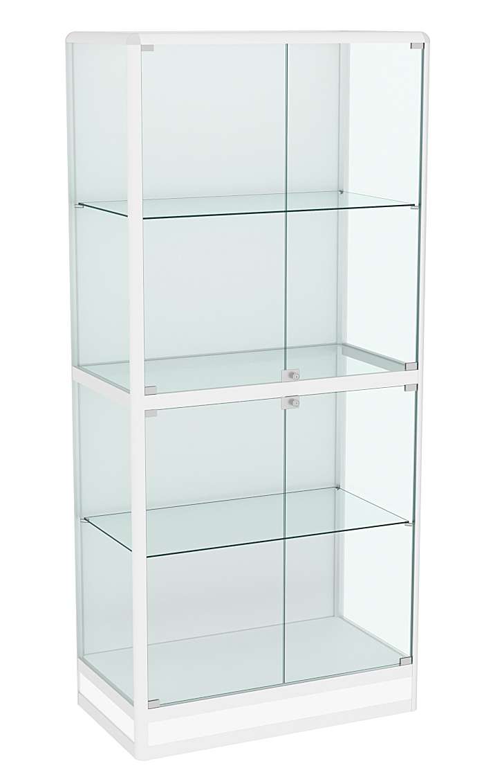 Витрина из профиля №4 (метровая) (задняя стенка - ДВП) Белый