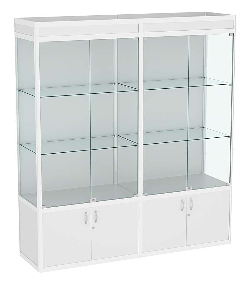 Витрина из профиля №1 (2-ух метровая) (задняя стенка - ДВП) Серый