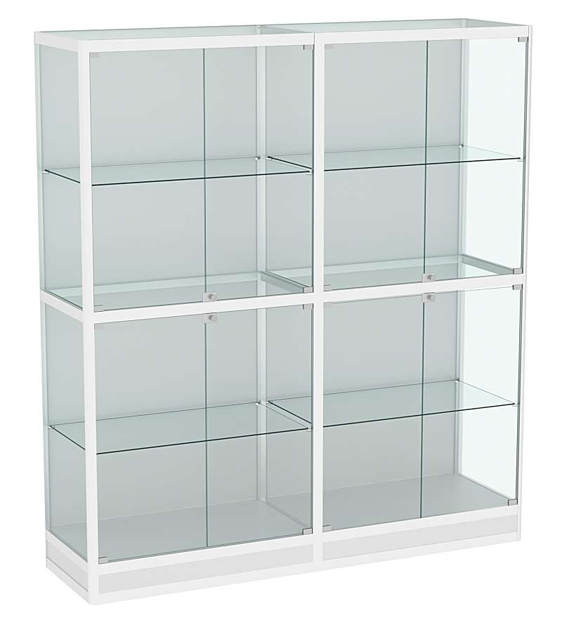 Витрина из профиля №4 (2-ух метровая) (задняя стенка - ДВП) Серый