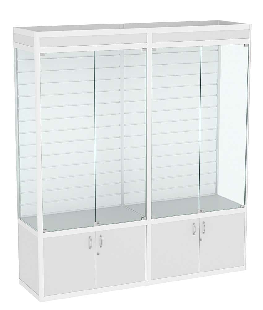 Витрина из профиля №1 с экономпанелью (2х-метровая) Серый