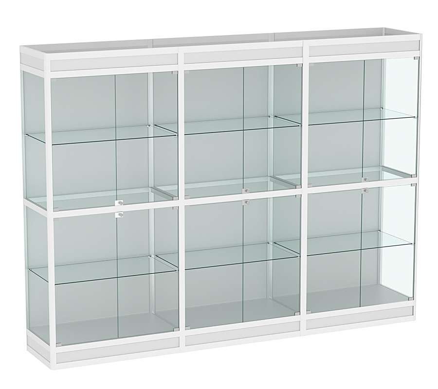 Витрина из профиля №3 (3-ех метровая) (задняя стенка - ДВП) Серый