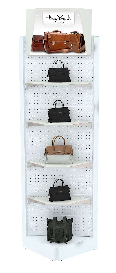 Угловой стеллаж с полками ДСП и световым коробом №3 Серый