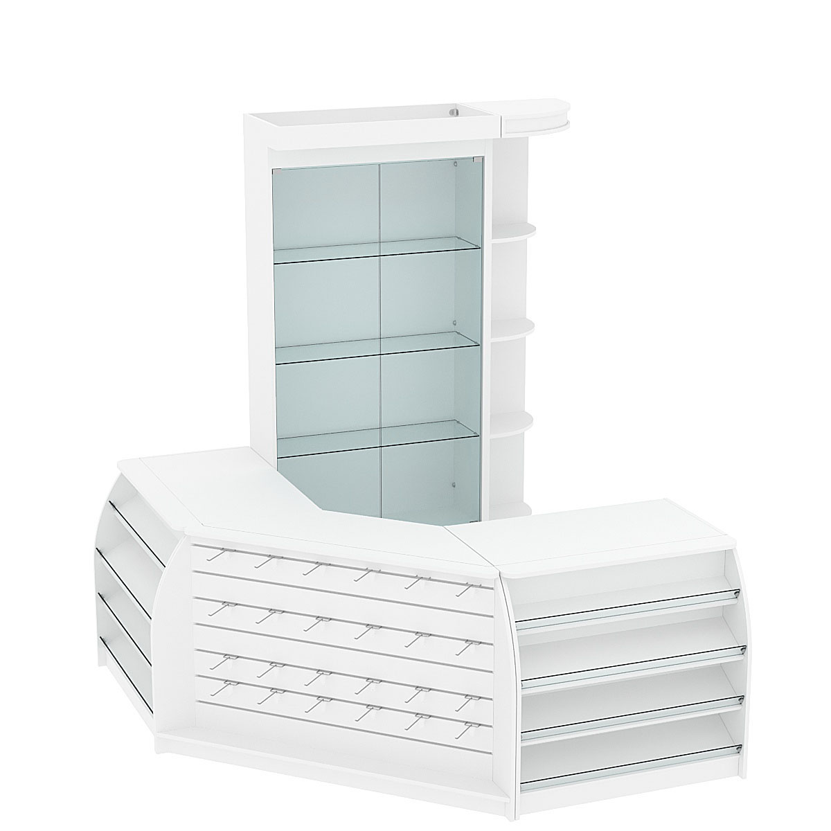 Комплект кассовой зоны с витринами малый №1 Белый