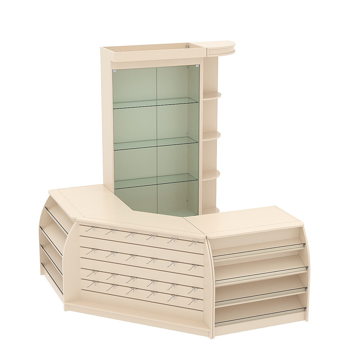 Комплект кассовой зоны с витринами малый №1 Крем Вайс