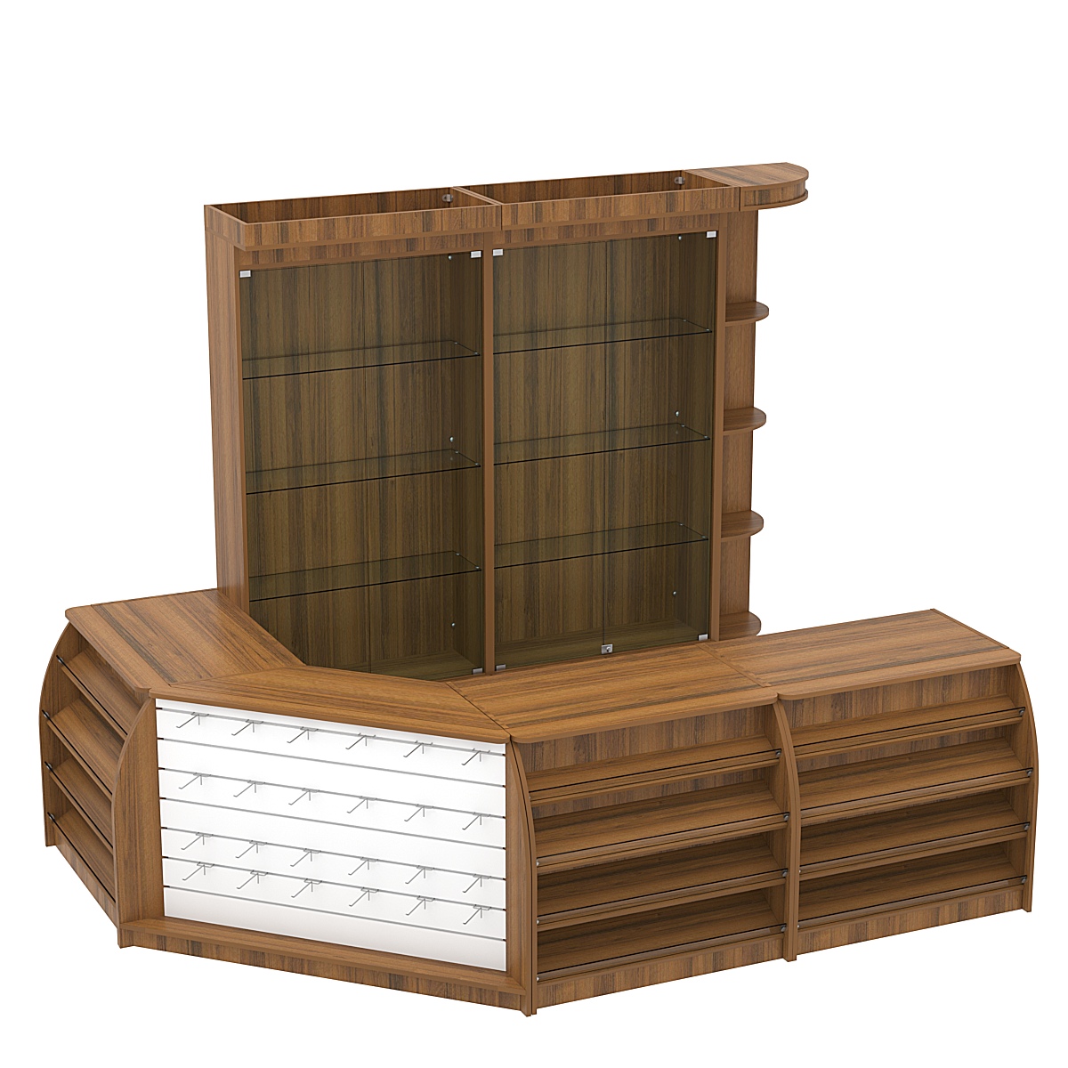 Комплект кассовой зоны с витринами средний №2 Орех