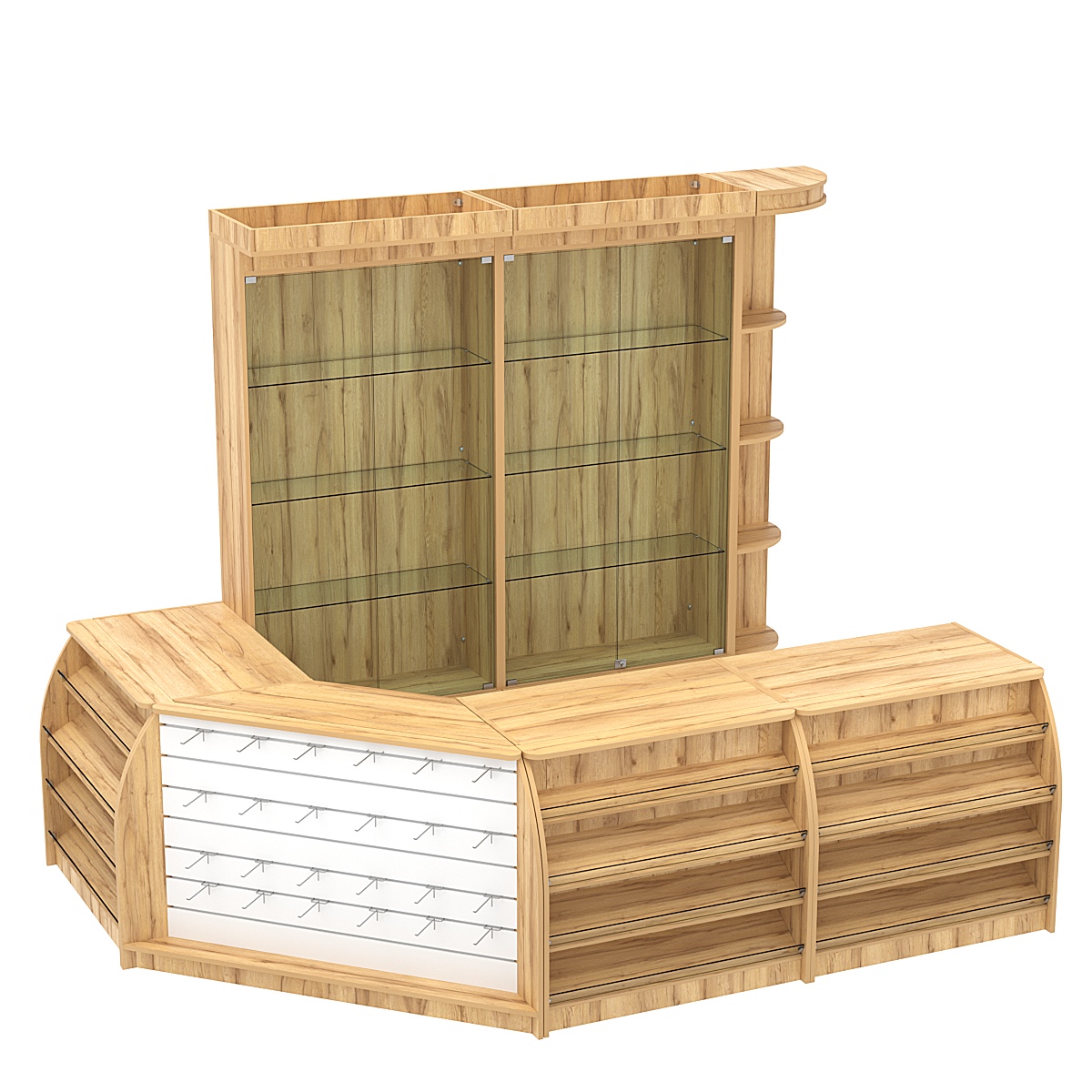 Комплект кассовой зоны с витринами средний №2 Дуб Золотистый