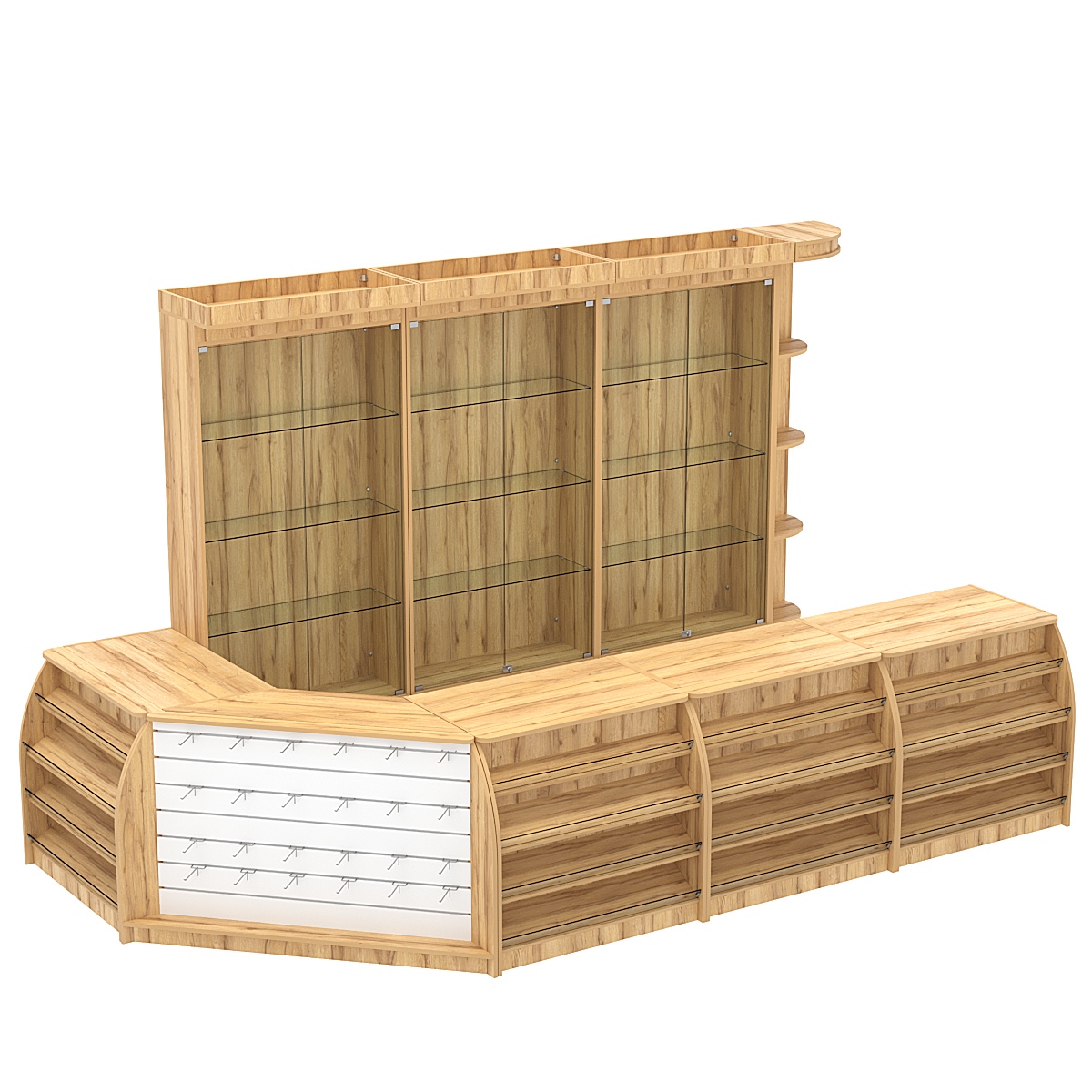 Комплект кассовой зоны с витринами большой №3 Дуб Золотистый