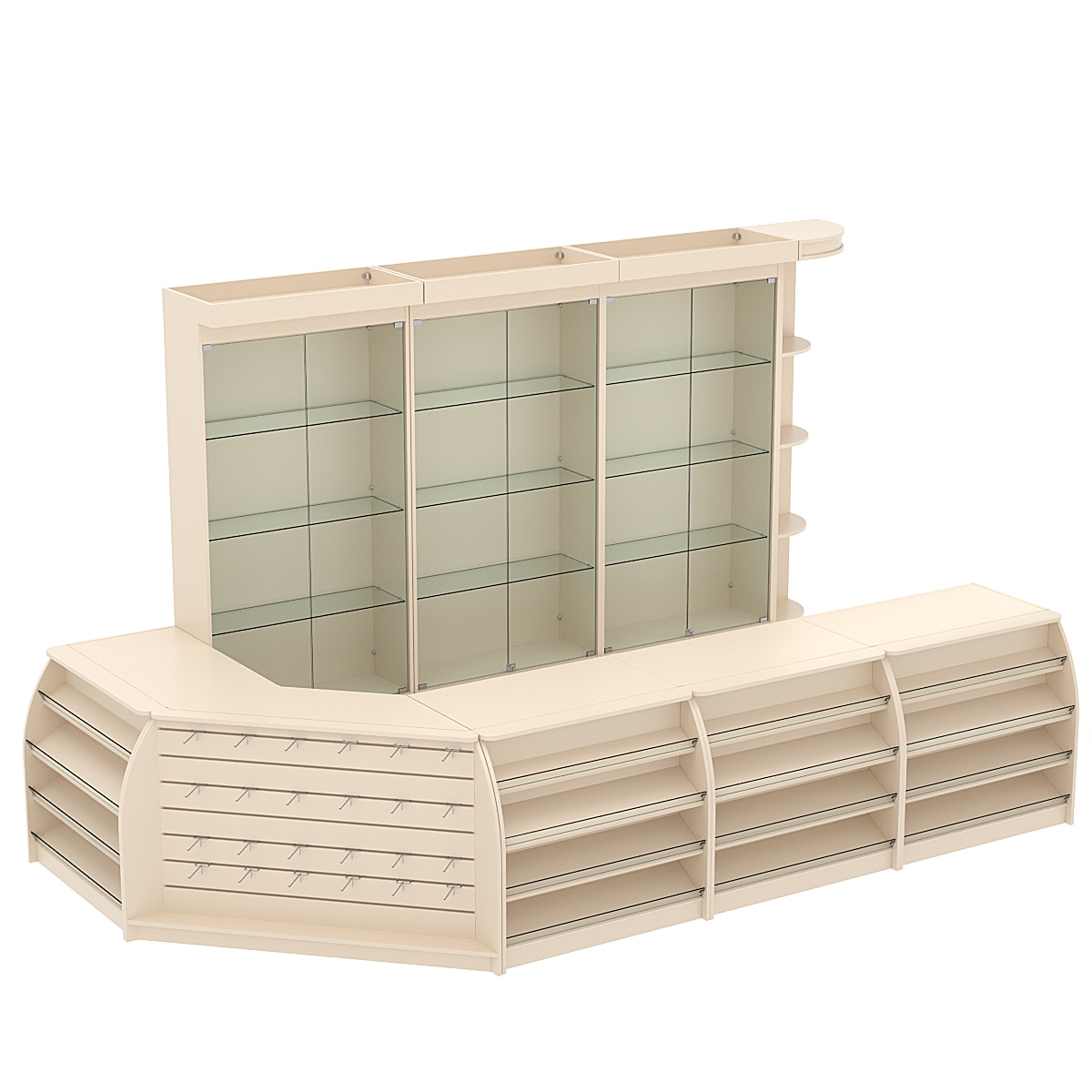 Комплект кассовой зоны с витринами большой №3 Крем Вайс
