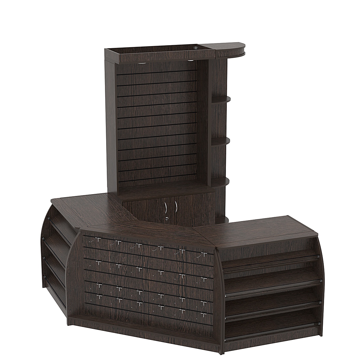 Комплект кассовой зоны с стеллажами под кофемашину малый №1 Дуб Венге