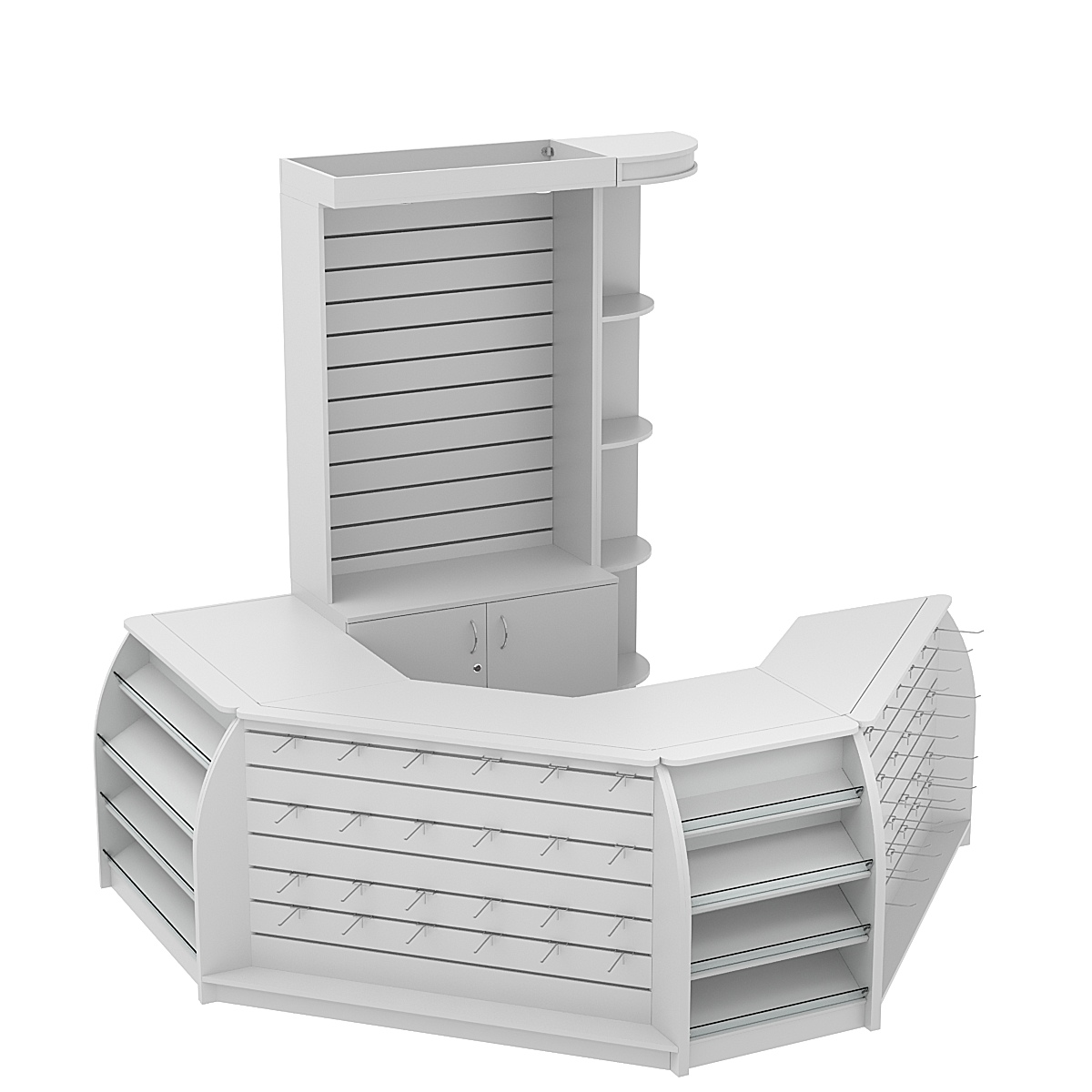 Комплект кассовой зоны со скошенным фасадом под кофемашину малый №1-1 Серый