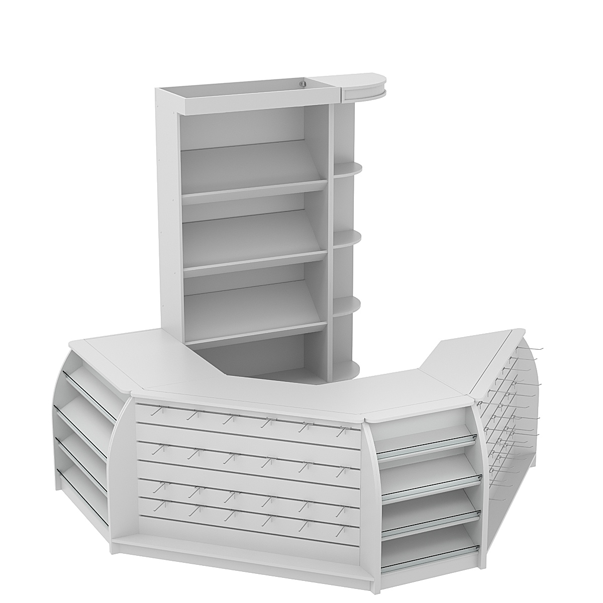 Комплект кассовой зоны со скосами для магазина выпечки малый №1-1 Серый