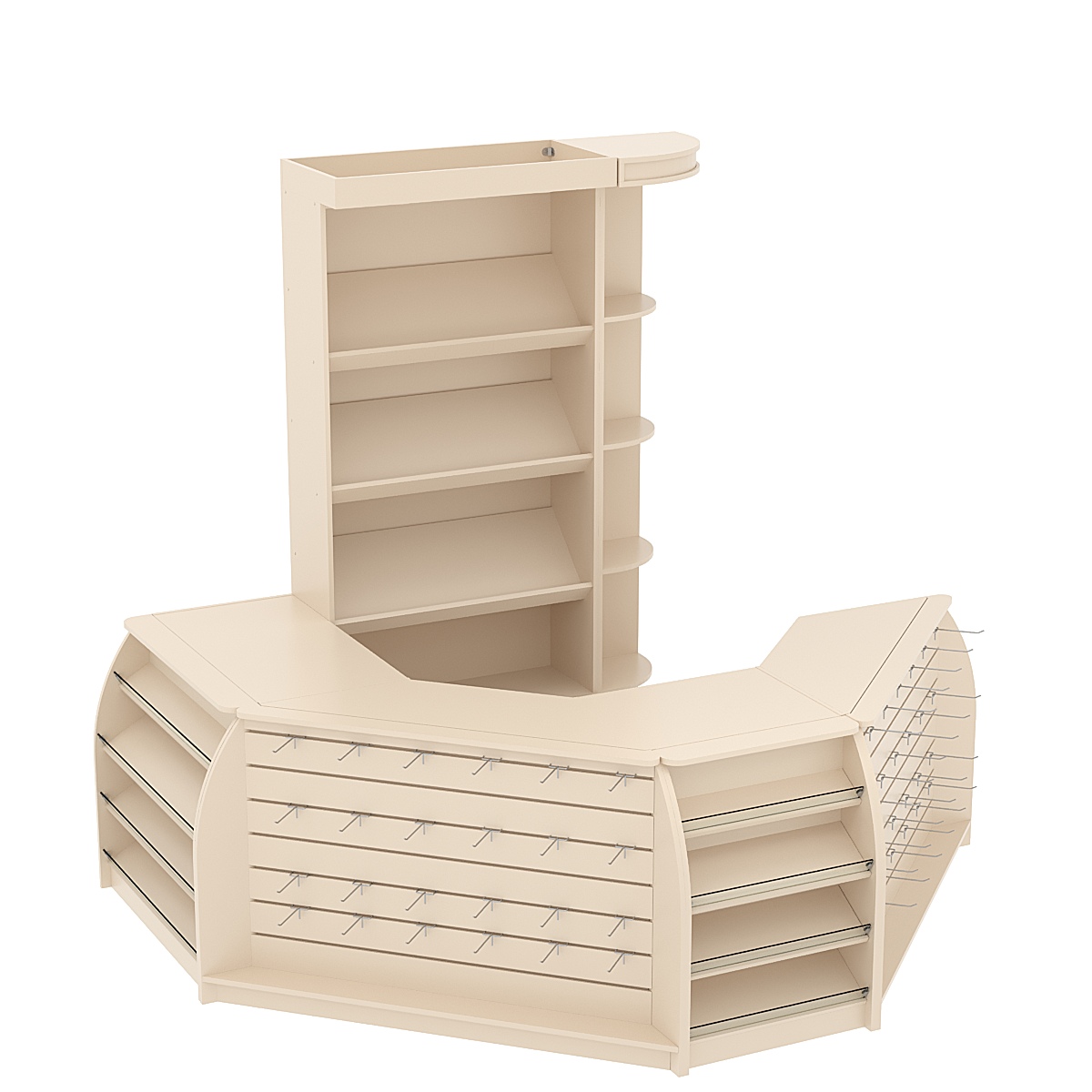 Комплект кассовой зоны со скосами для магазина выпечки малый №1-1 Крем Вайс