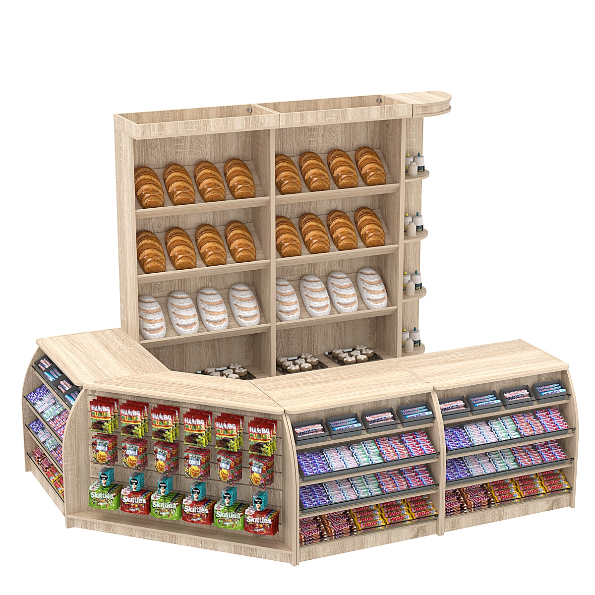 Комплект кассовой зоны для магазина выпечки средний №2 Дуб сонома