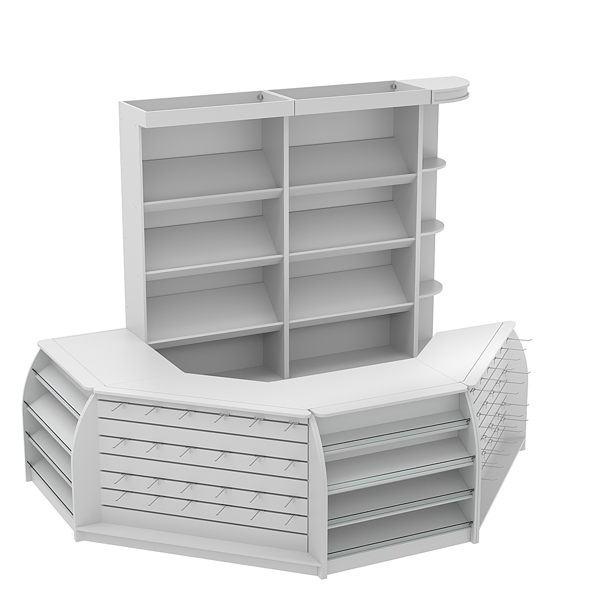 Комплект кассовой зоны со скосами для магазина выпечки средний №2-1 Серый