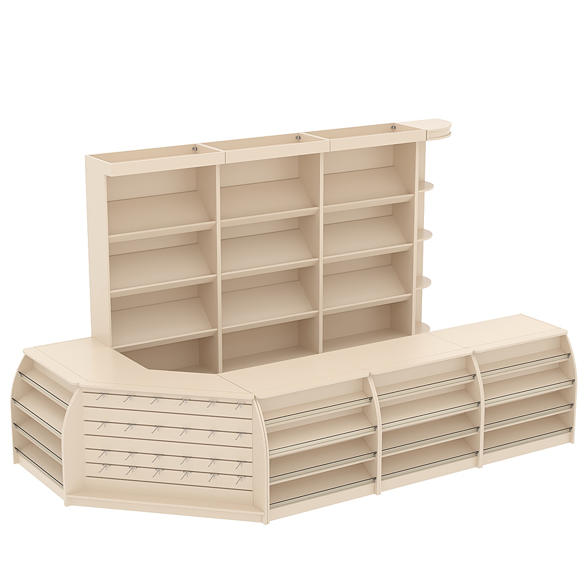 Комплект кассовой зоны для магазина выпечки большой №3 Крем Вайс