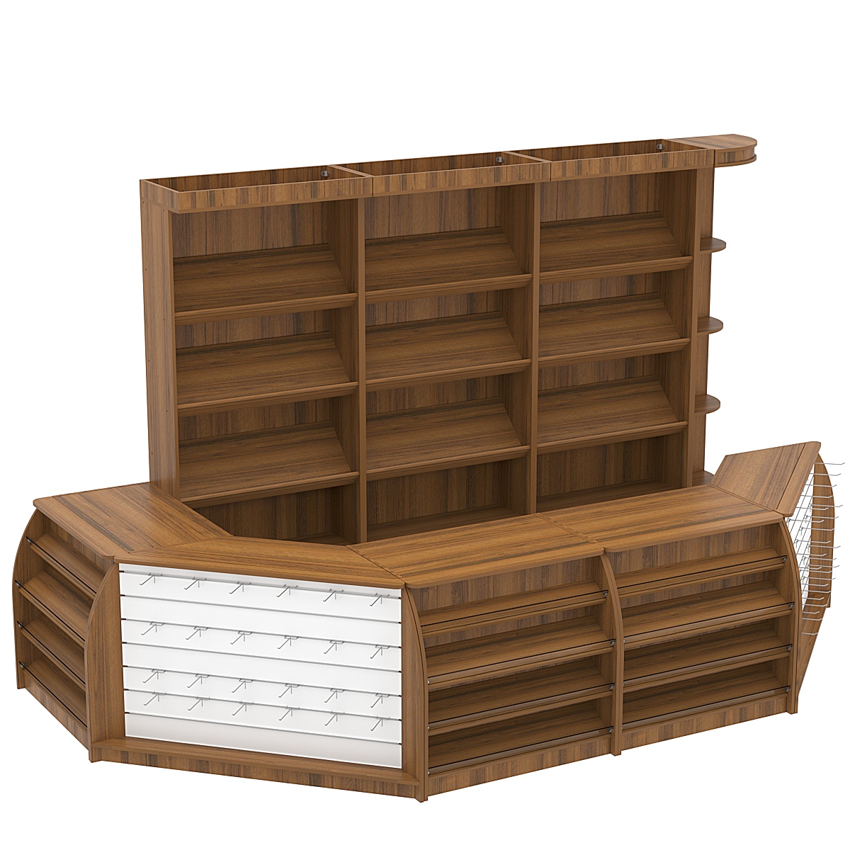 Комплект кассовой зоны со скосами для магазина выпечки большой №3-1 Орех