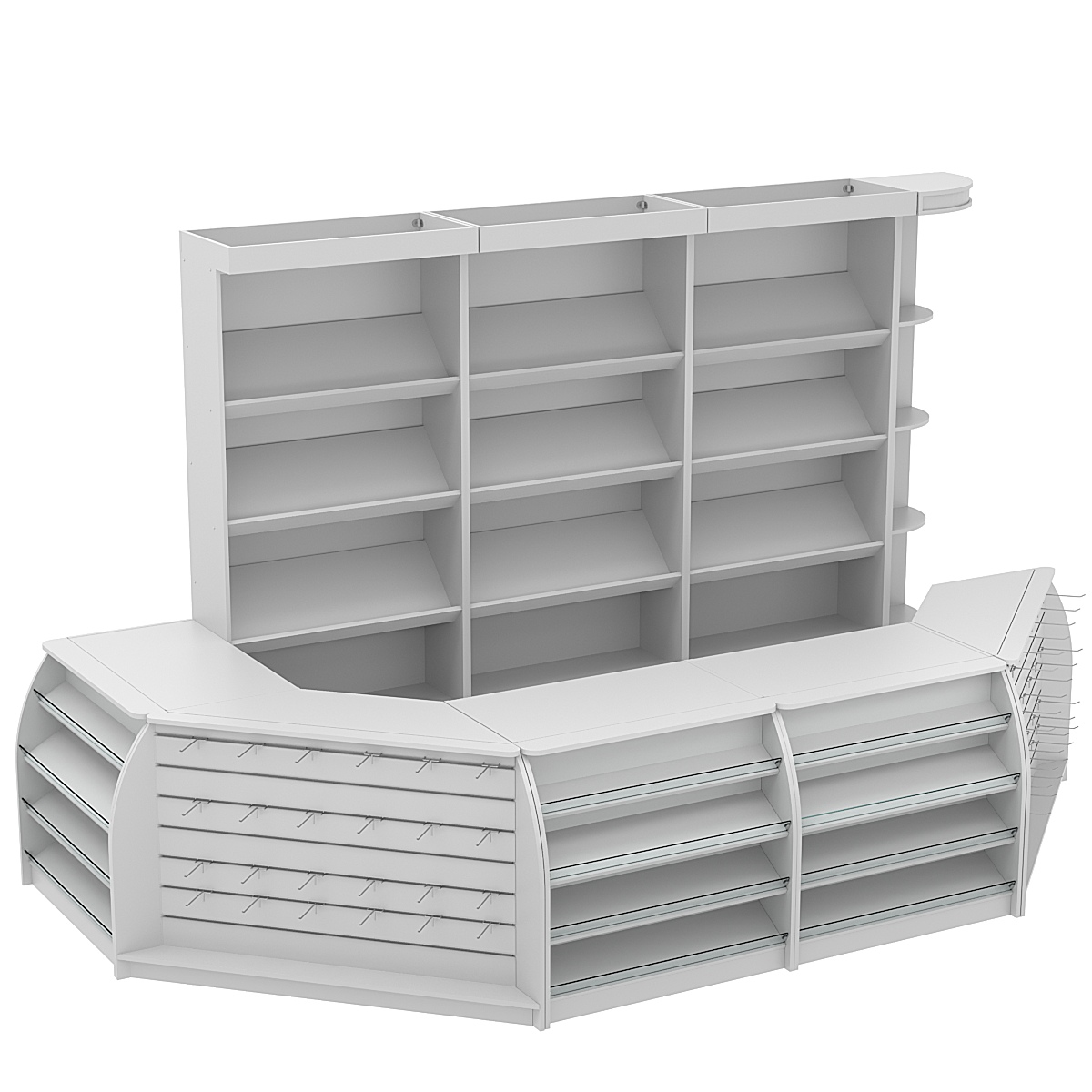 Комплект кассовой зоны со скосами для магазина выпечки большой №3-1 Серый