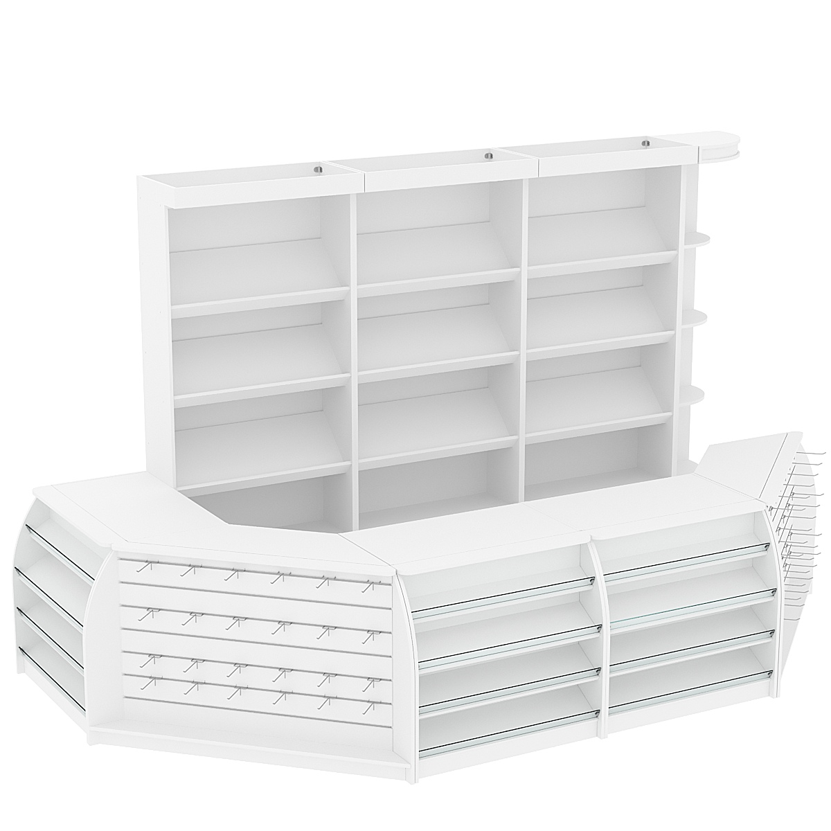 Комплект кассовой зоны со скосами для магазина выпечки большой №3-1 Белый