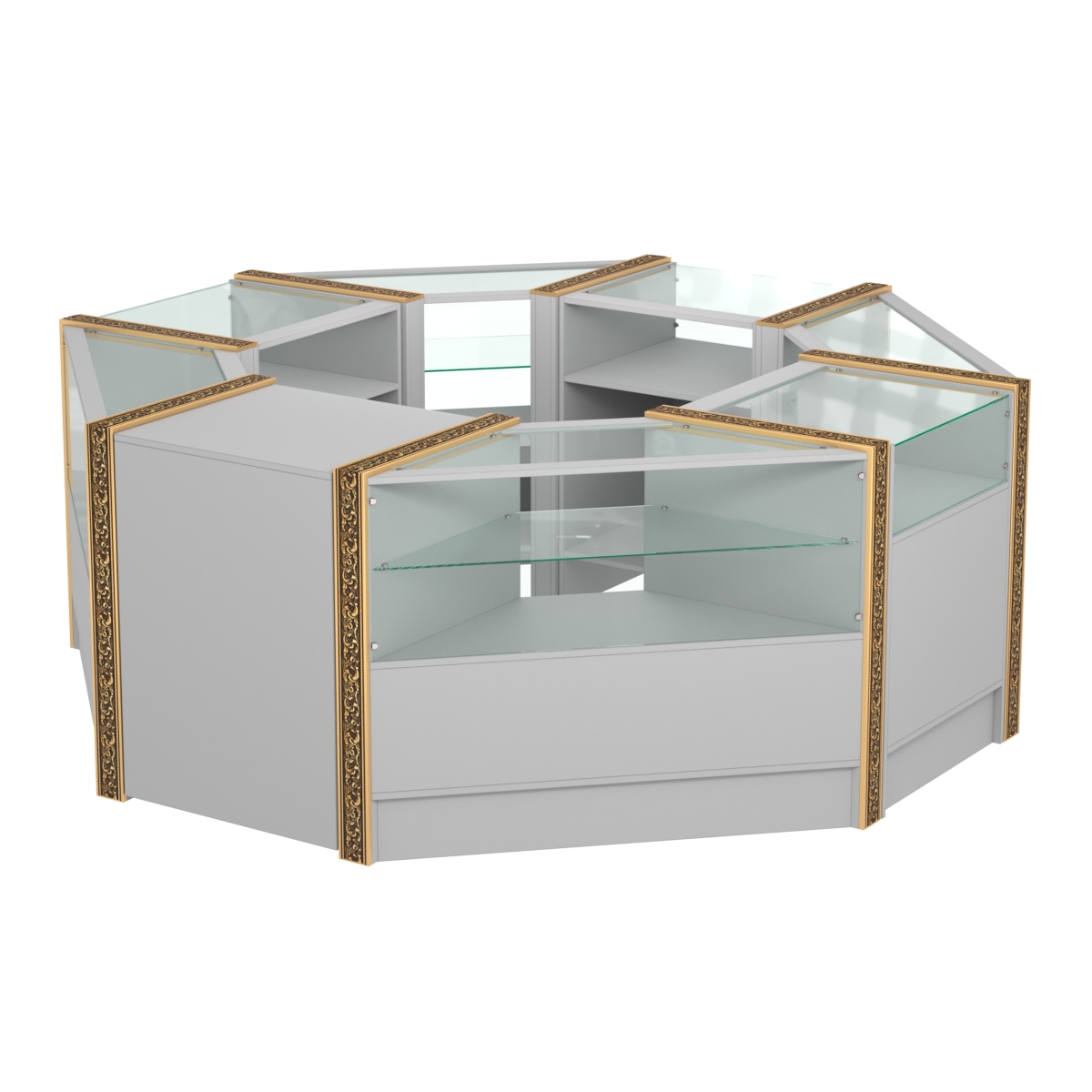 Торговый островок небольшой с молдингами №1 (4,72 кв.м) Серый