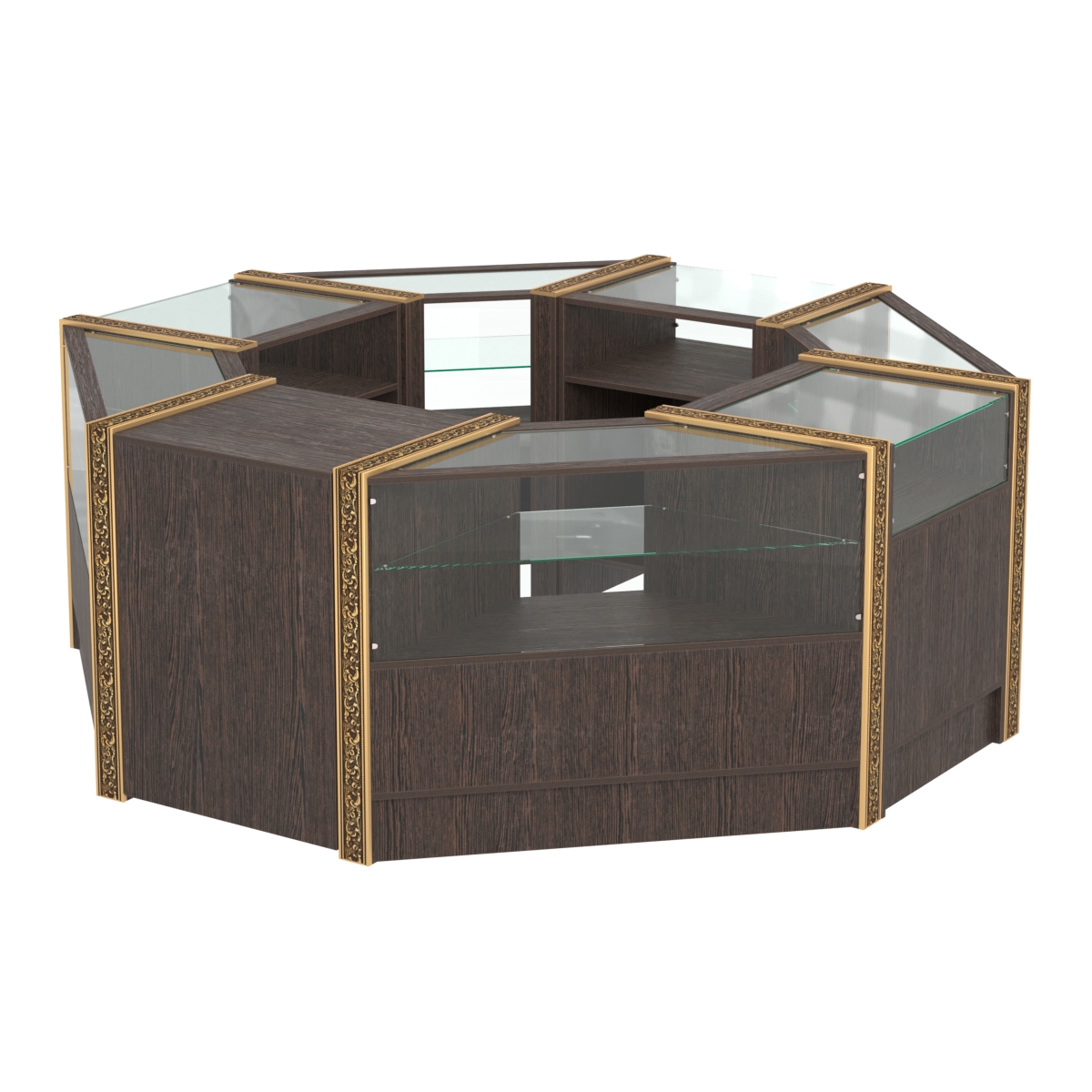 Торговый островок небольшой с молдингами №1 (4,72 кв.м) Дуб Венге