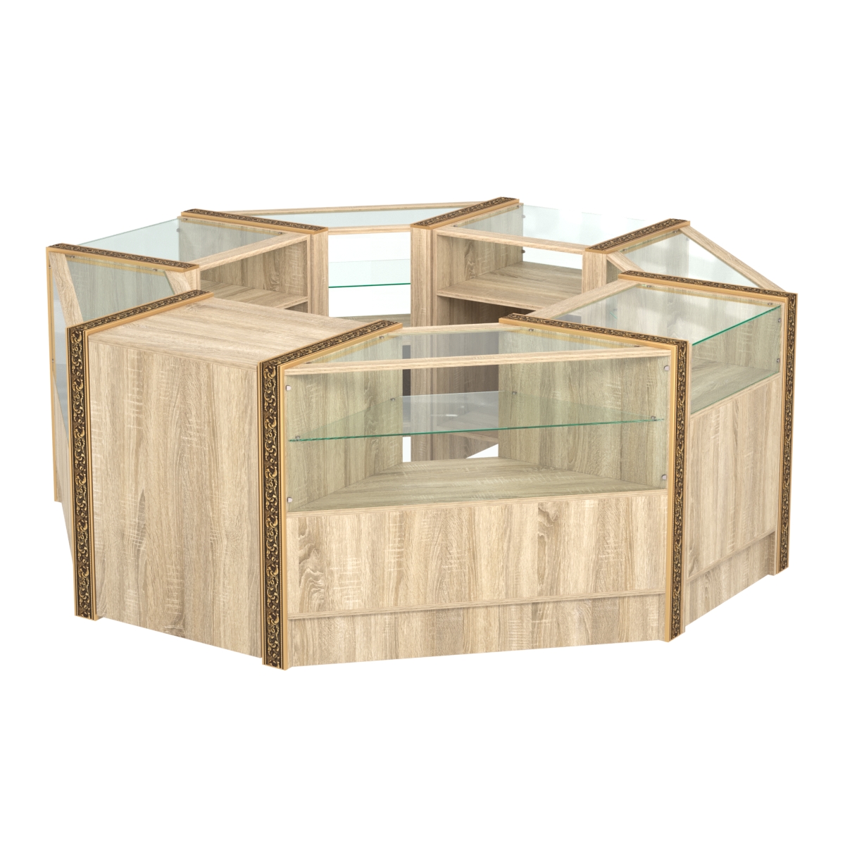 Торговый островок небольшой с молдингами №1 (4,72 кв.м) Дуб сонома