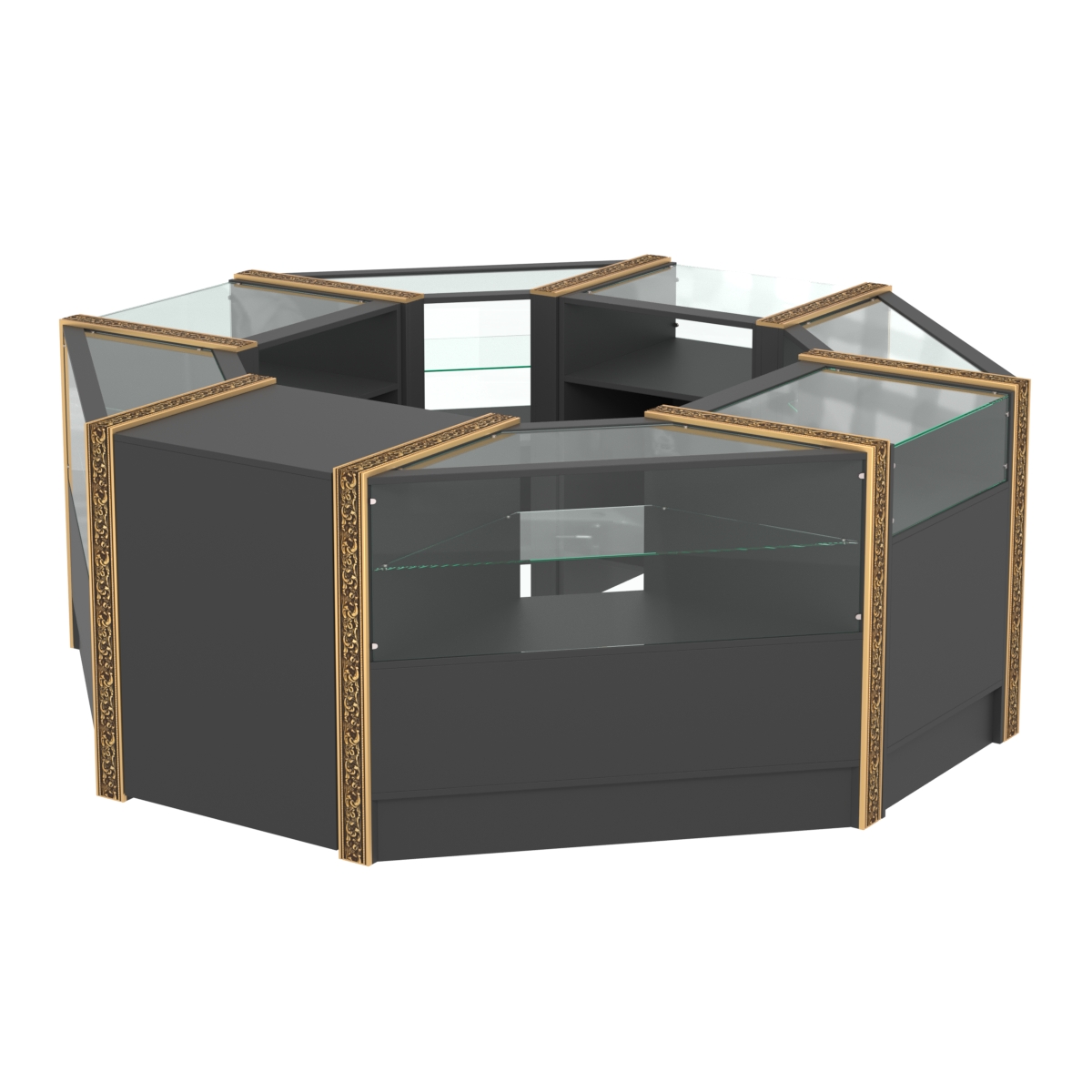 Торговый островок небольшой с молдингами №1 (4,72 кв.м) Черный