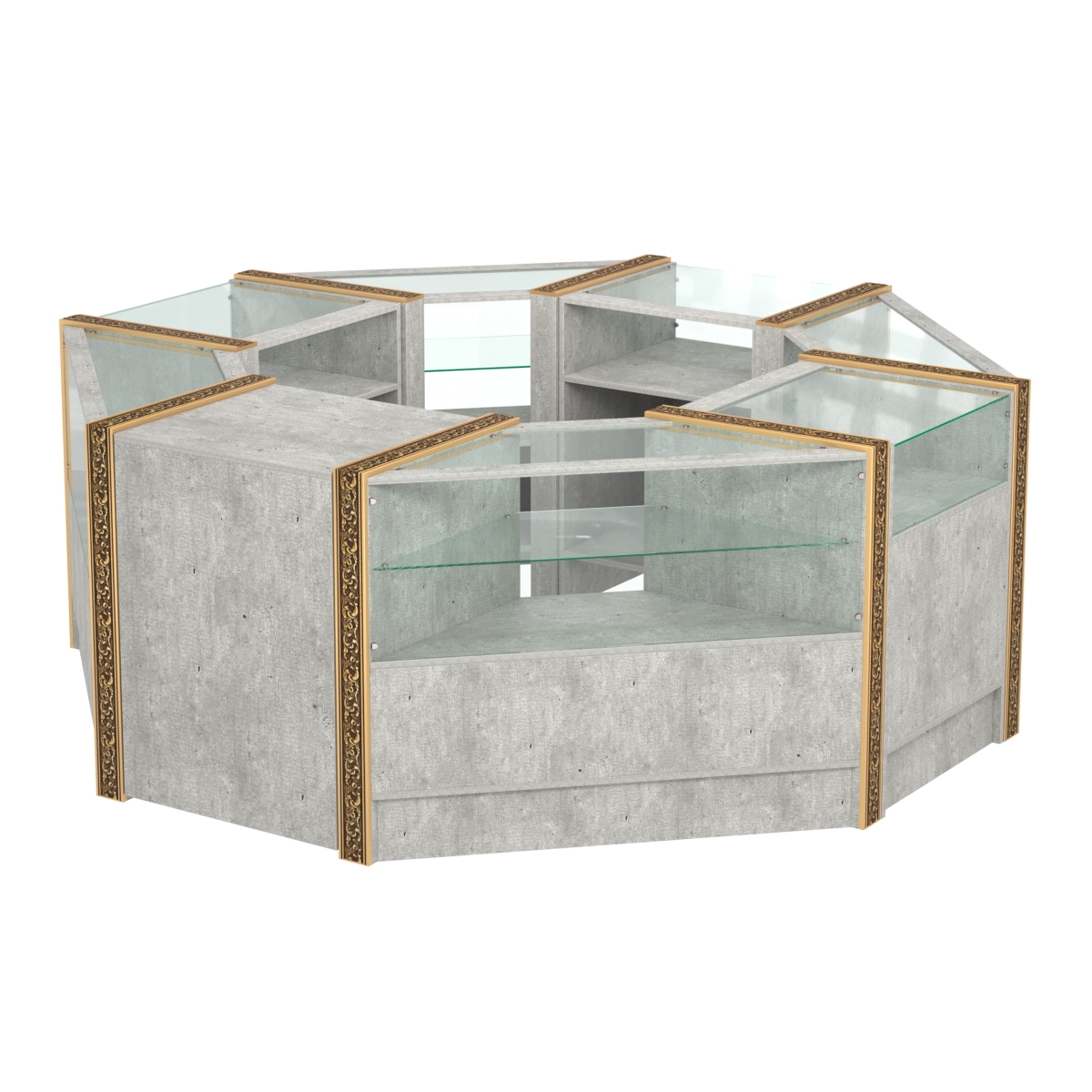 Торговый островок небольшой с молдингами №1 (4,72 кв.м) Метрополитан Грей