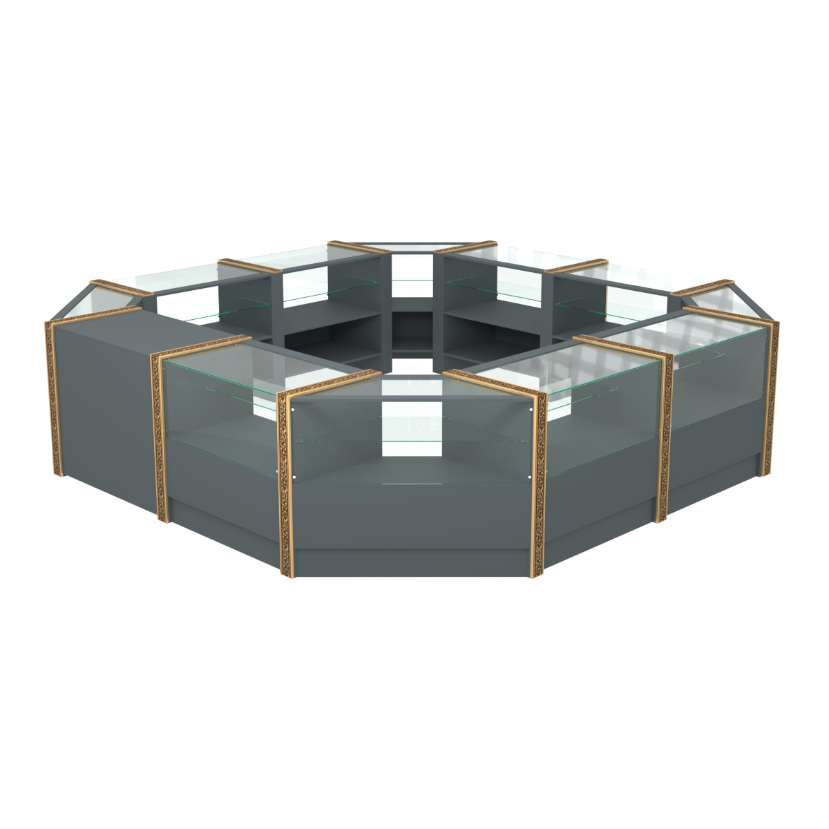 Торговый островок комби- нированный с молдингами №3 (4,72 кв.м) Темно-Серый