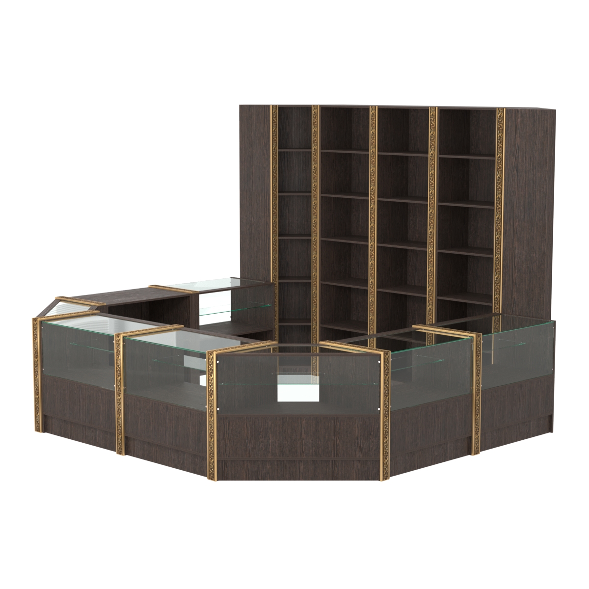 Торговый островок с молдингами восьмигранный №5 (5,38 кв.м) Дуб Венге