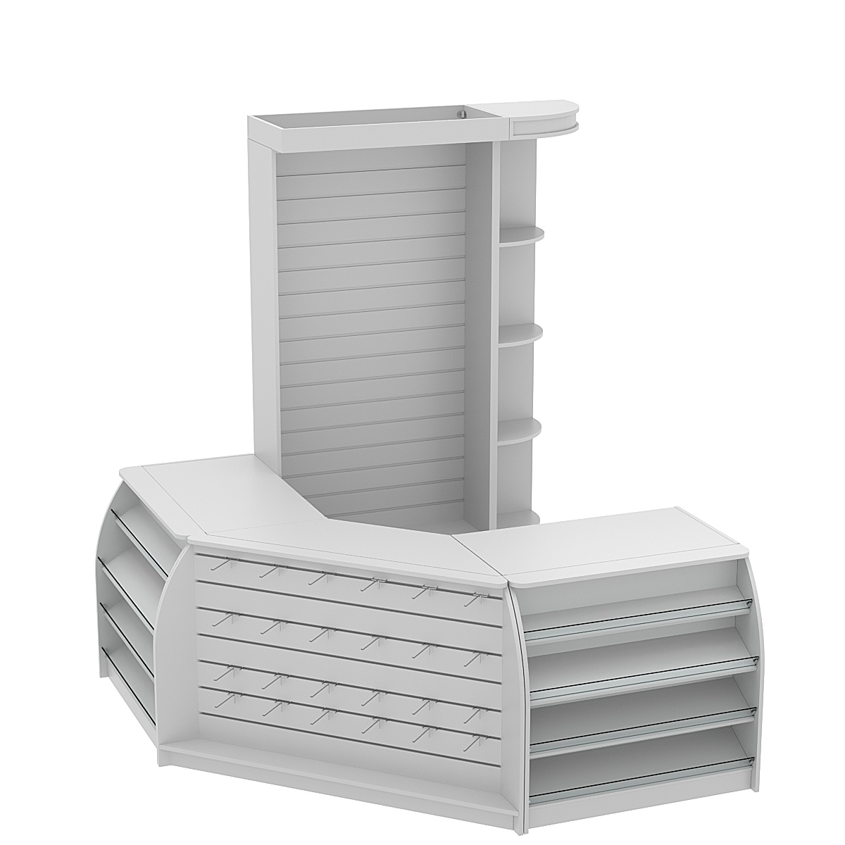 Комплект кассовой зоны с экономпанелями малый №1 Серый