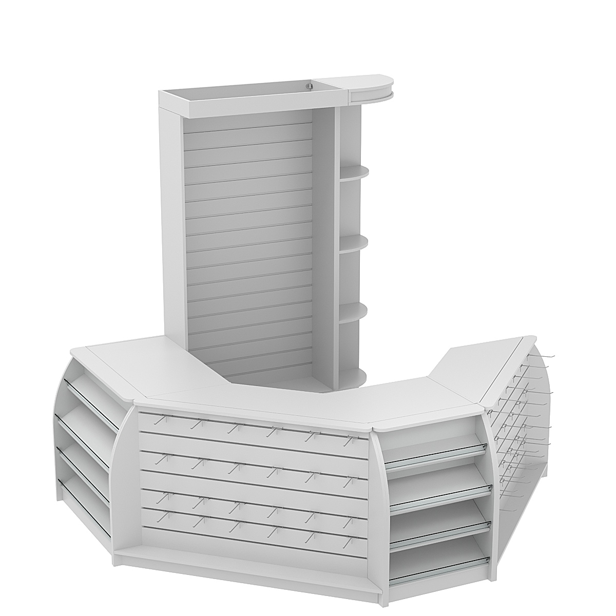 Комплект кассовой зоны со скосами и экономпанелями малый №1-1 Серый