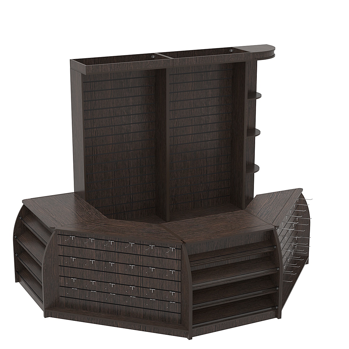 Комплект кассовой зоны со скосами и экономпанелями средний №2-1 Дуб Венге