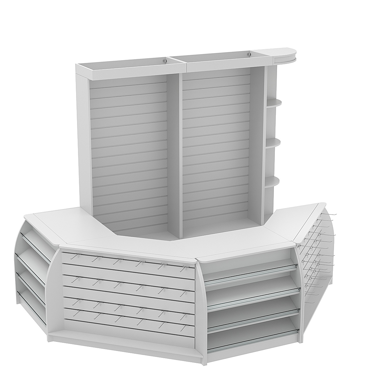 Комплект кассовой зоны со скосами и экономпанелями средний №2-1 Серый