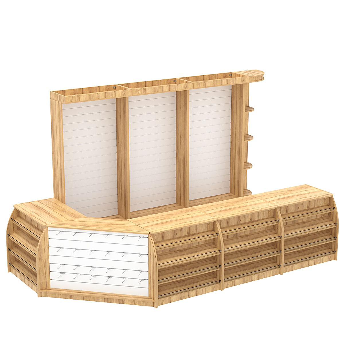 Комплект кассовой зоны с экономпанелями большой №3 Дуб Золотистый