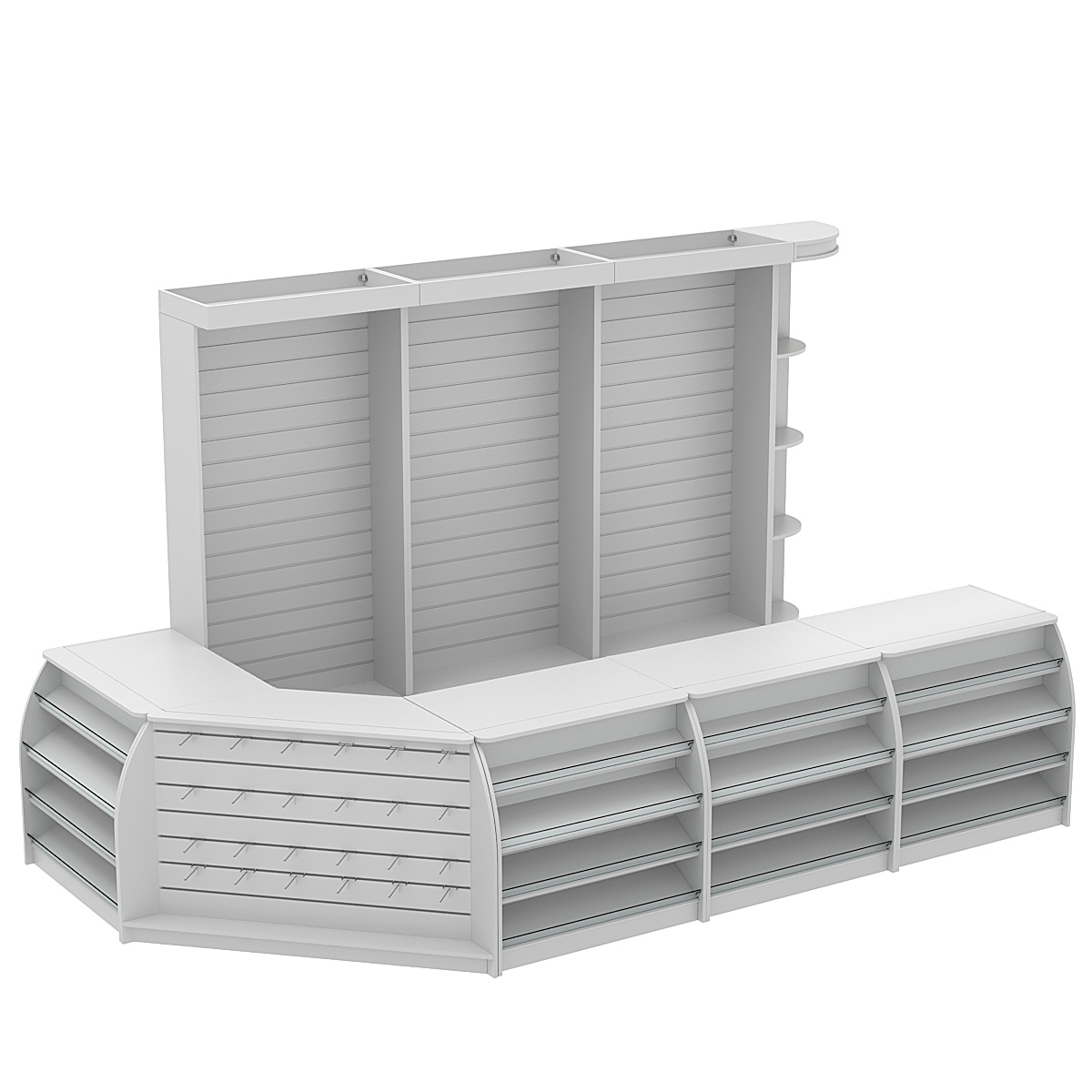 Комплект кассовой зоны с экономпанелями большой №3 Серый